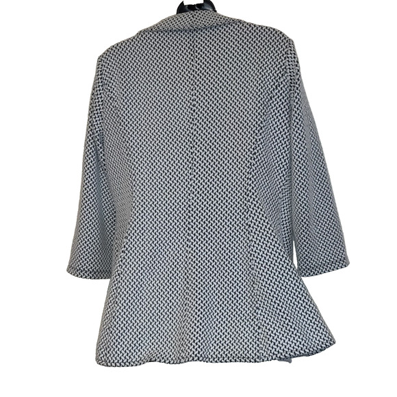 Chevron Cardigan Black & White Blazer Jacket CALVIN KLEIN Ruffle Women's SIZE 4 - Picture 7 of 11